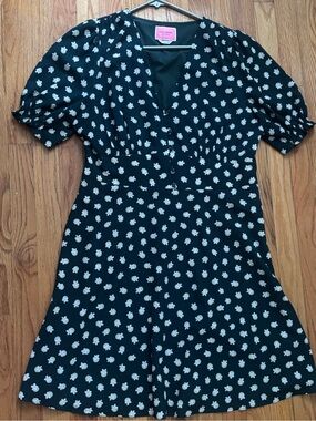 kate spade dark green Dress with White Floral Motif